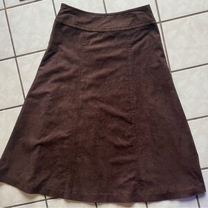 Liz Claiborne Chocolate A-Line Skirt, sueded fabric, like new sz 4!
